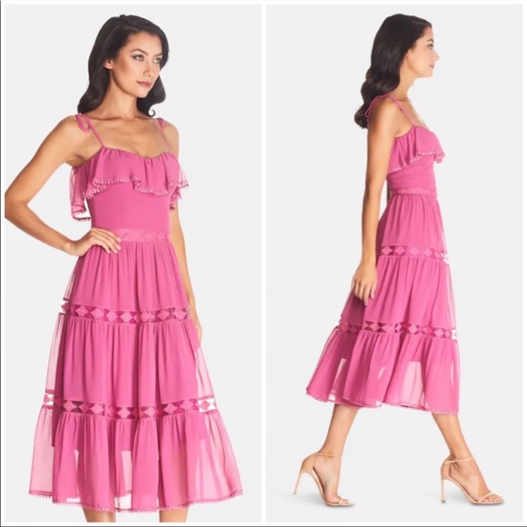 NEW Dress the Population Dream midi tiered dress - Picture 6 of 10